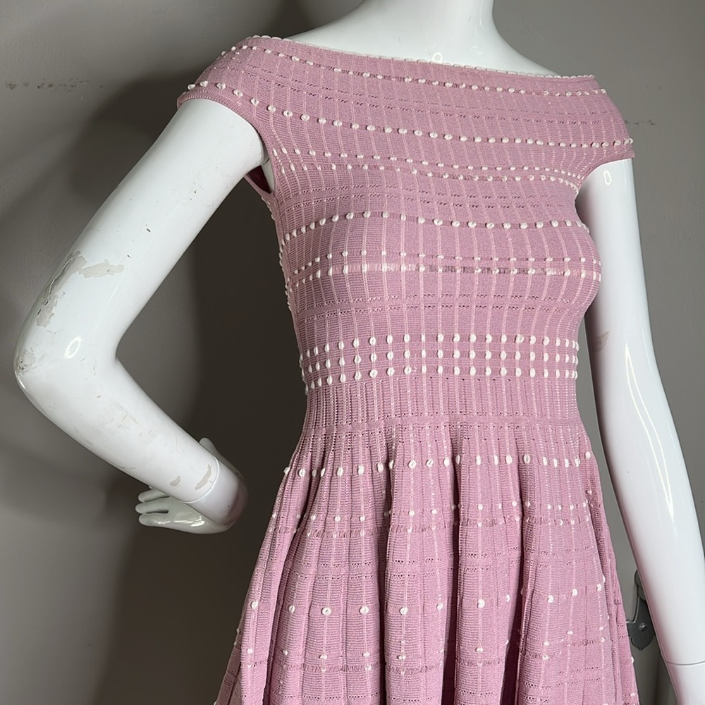 Alexander McQueen Sz S Knit Off the Shoulder Short Sleeve Fitted Dress - New - Picture 5 of 12